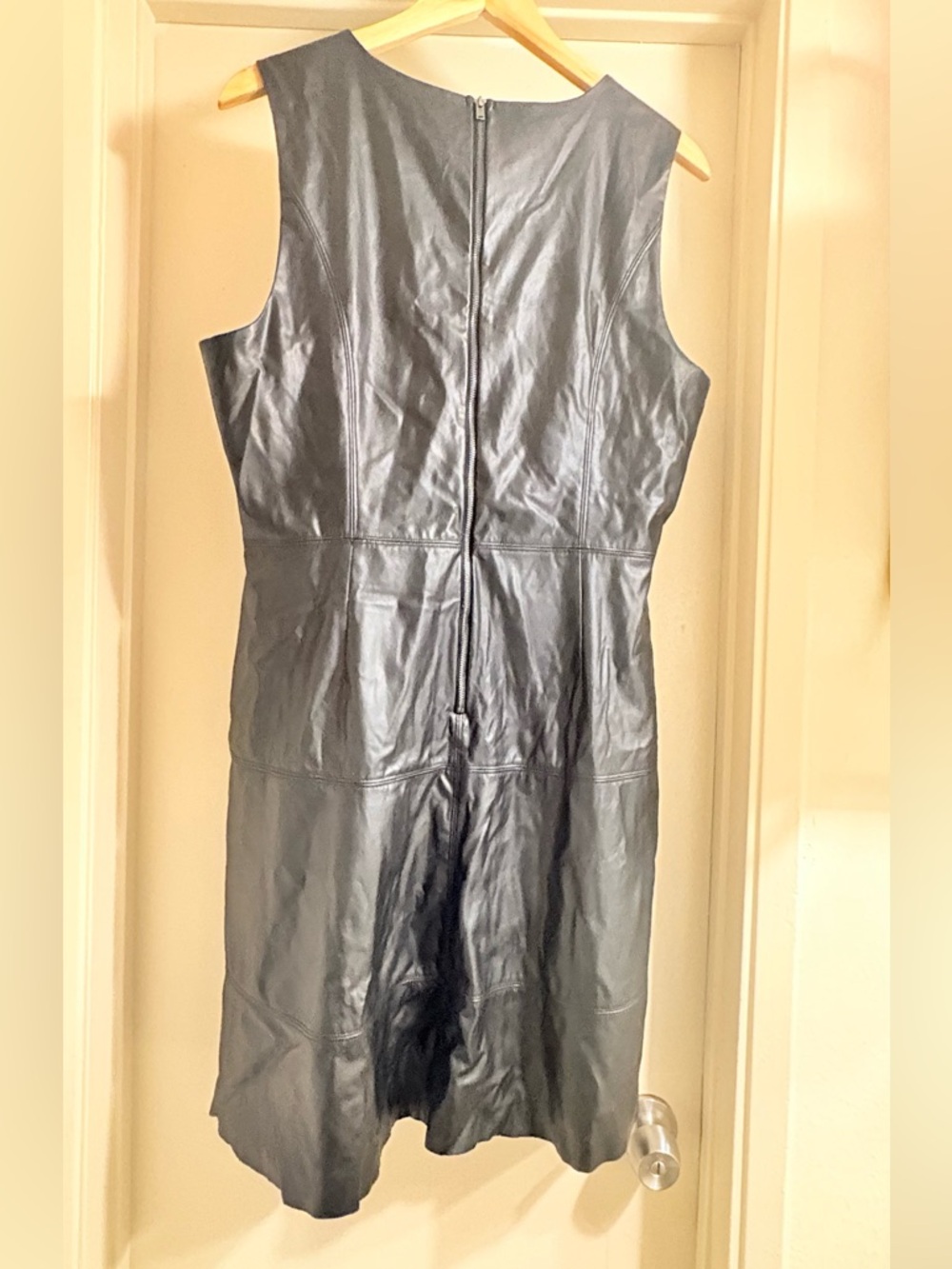 Simply Vera Vera Wang Black Leather Sleeveless Dress - Picture 3 of 6